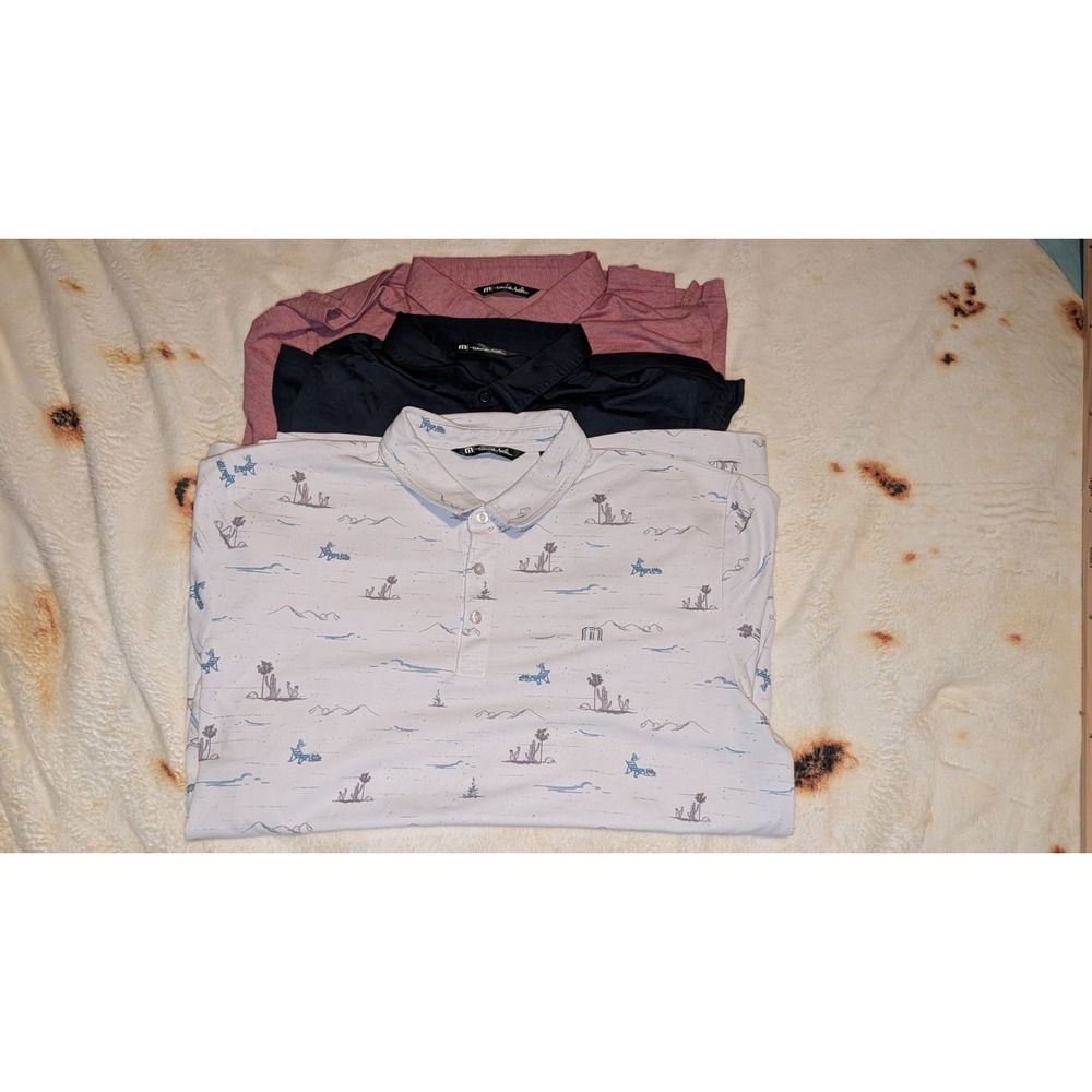 Travis Matthews Polos Mens Size‎ XL Short Sleeve Lot Of 3